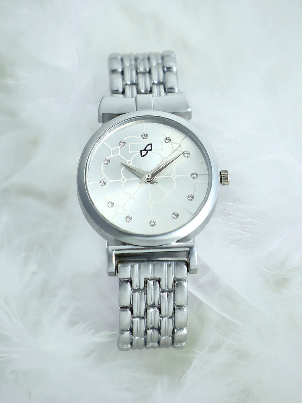 The Daily H-Link Round Watch - Metallic Silver