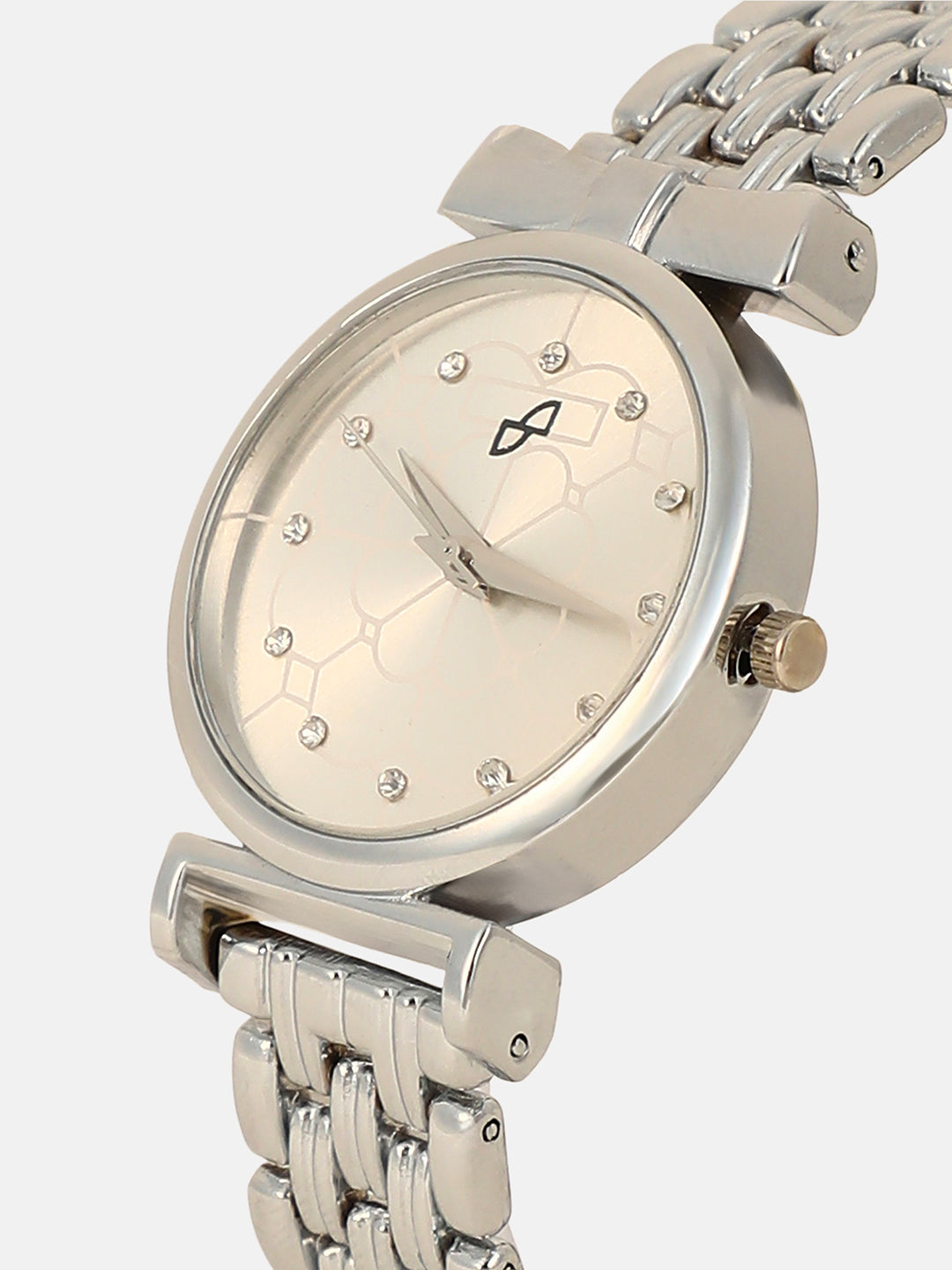 The Daily H-Link Round Watch - Metallic Silver