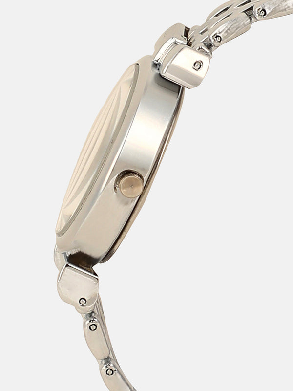 The Daily H-Link Round Watch - Metallic Silver