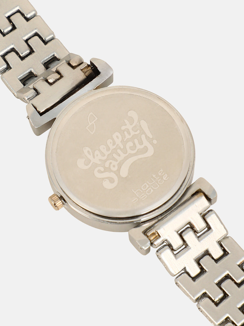 The Daily H-Link Round Watch - Metallic Silver