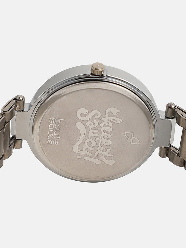 The Jour Round Watch - Metallic Silver