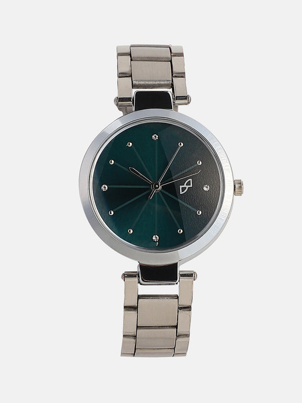 The Jour Round Watch - Emerald Green