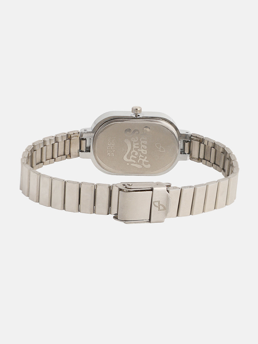 The Downtown Chain Rectangle Watch - Metallic Silver