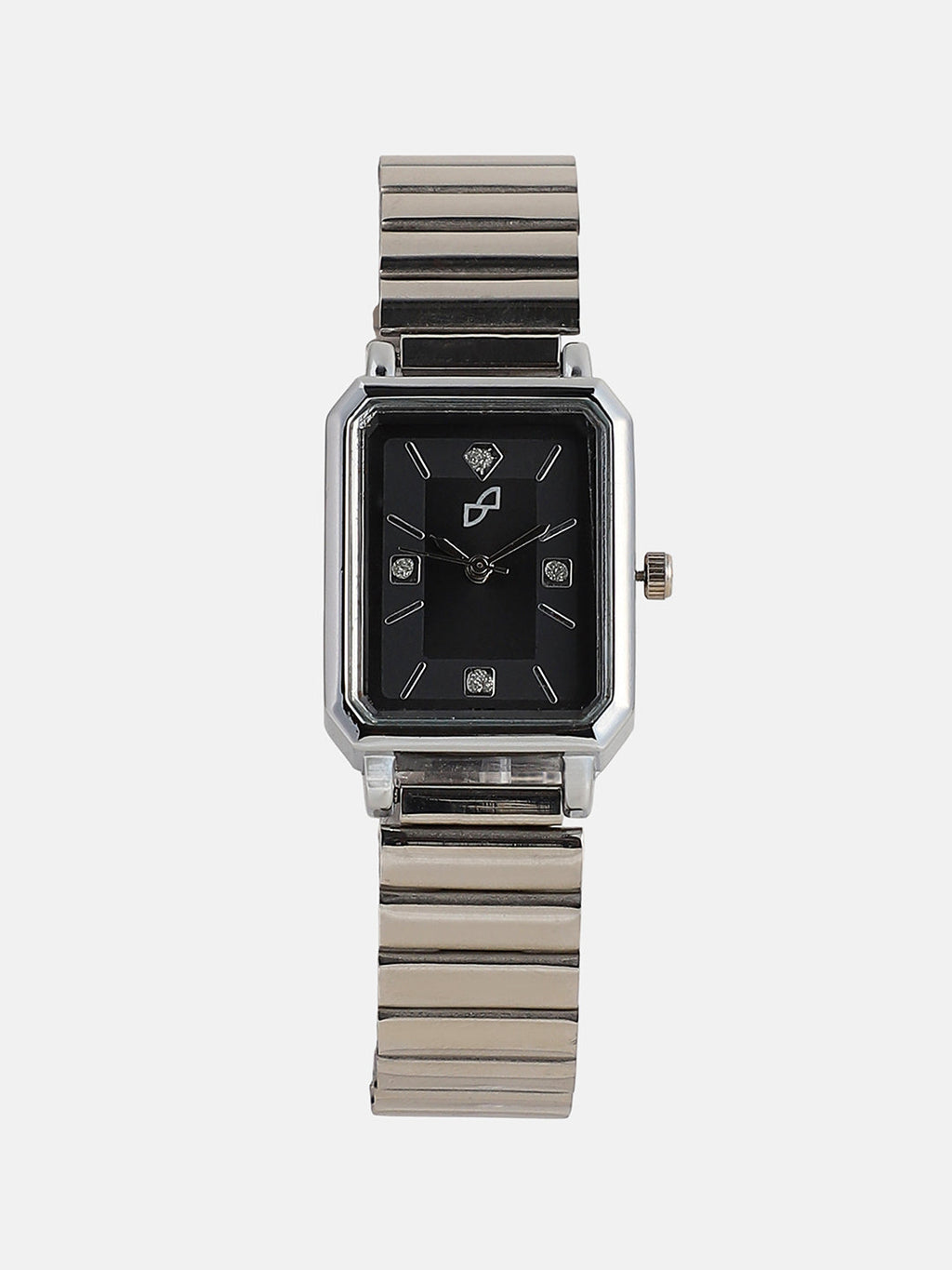 The Downtown Chain Rectangle Watch - Onyx Black