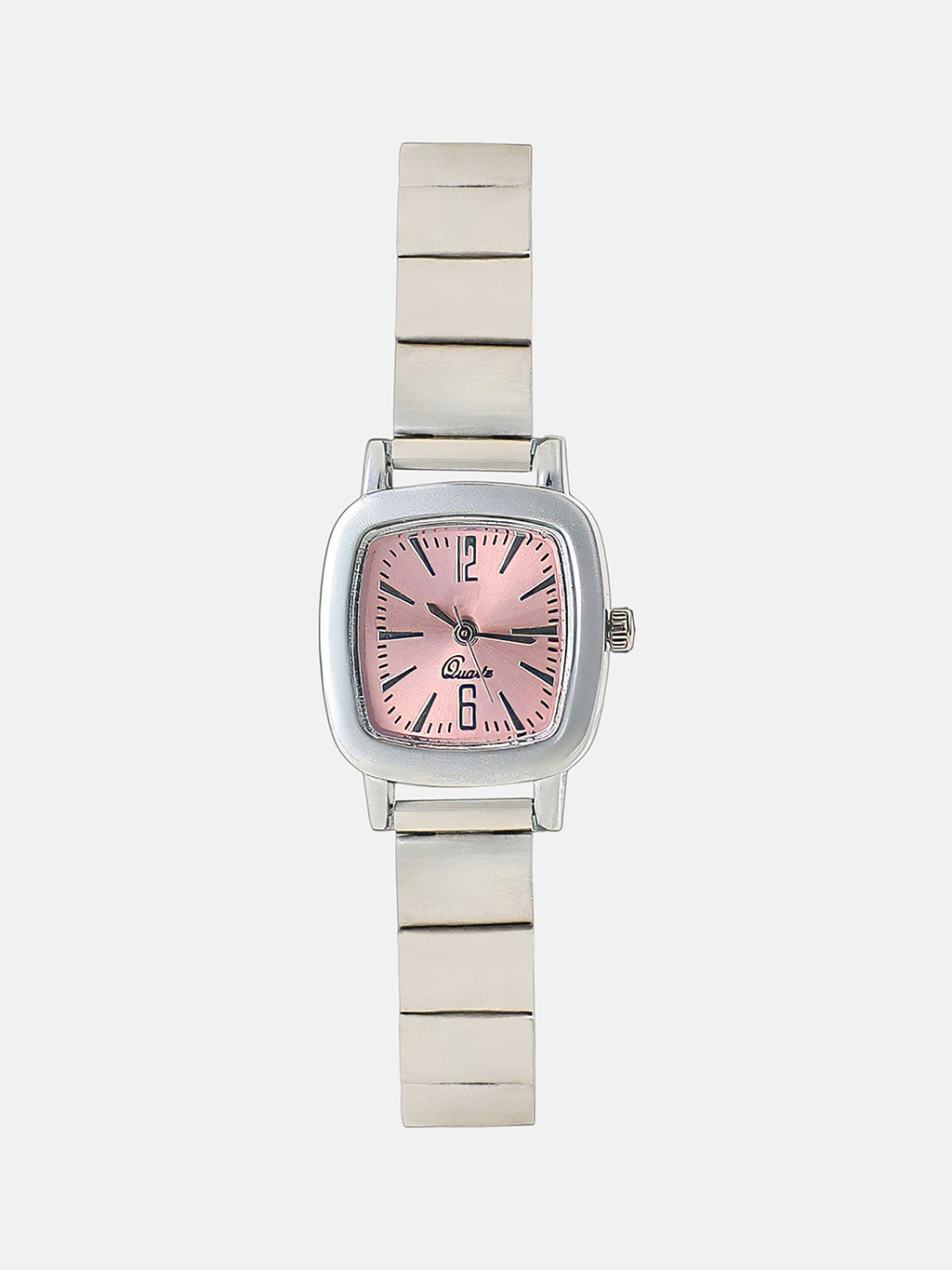 The Rosé Square Watch - Crystal Silver
