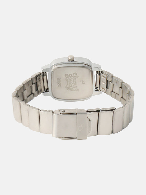 The Rosé Square Watch - Crystal Silver