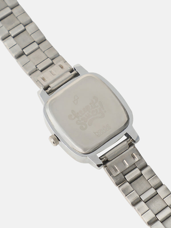 The Rosé Square Watch - Crystal Silver