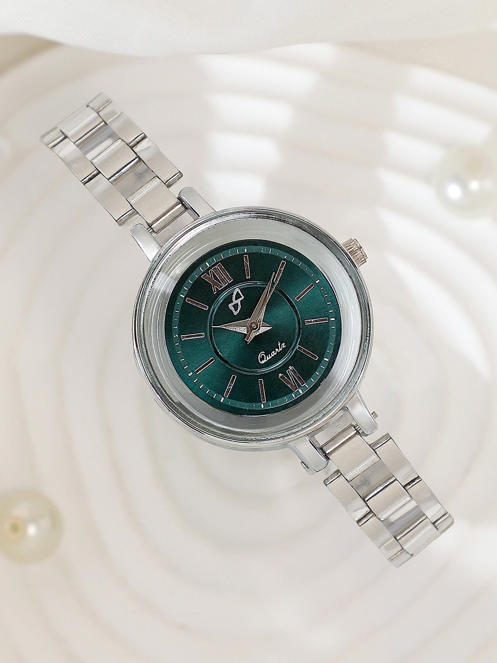 The Emerald Essence Watch - Silver