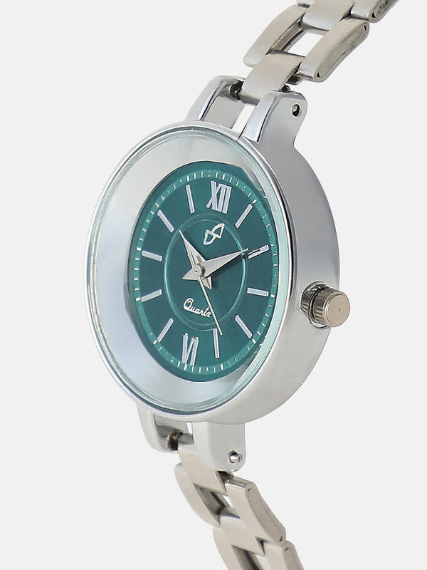 The Emerald Essence Watch - Silver