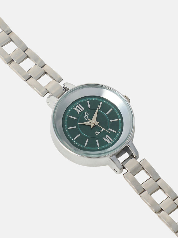 The Emerald Essence Watch - Silver