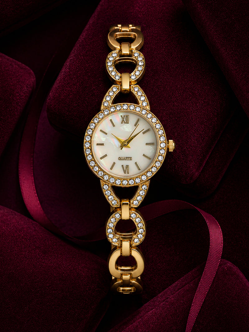 The Celeste Crystal Bracelet Watch - Gold