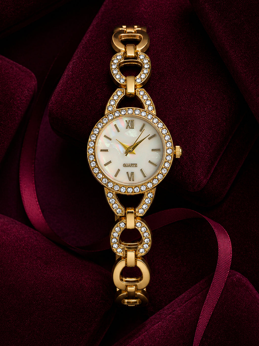 The Celeste Crystal Bracelet Watch - Gold