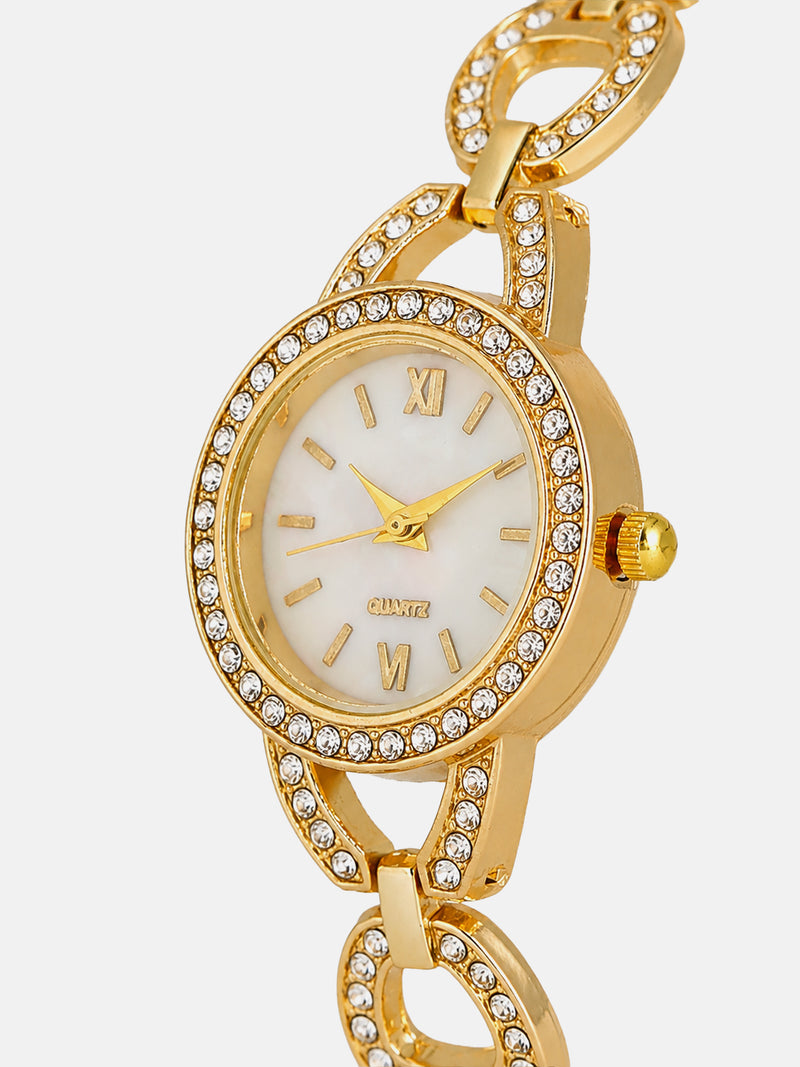 The Celeste Crystal Bracelet Watch - Gold