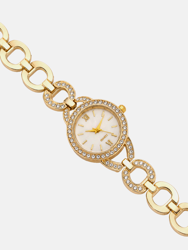 The Celeste Crystal Bracelet Watch - Gold