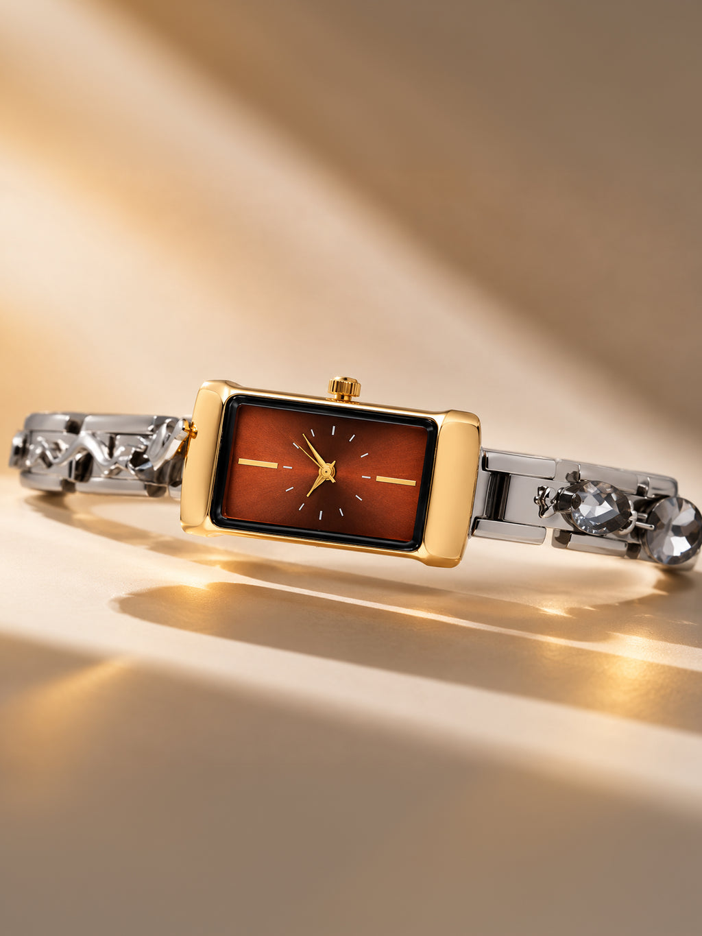The Verona Rectangle Watch - Silver
