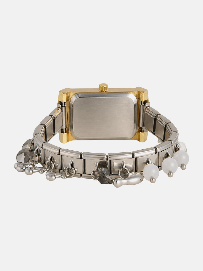 The Verona Rectangle Watch - Silver