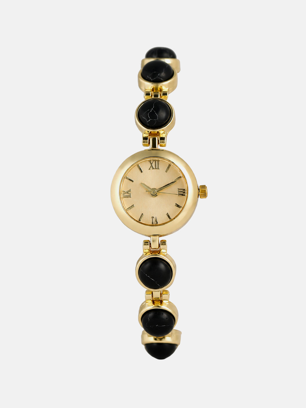 The Noir Beaded Watch - Gold