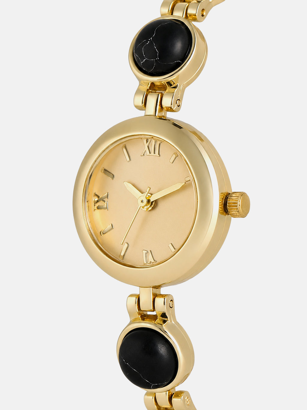 The Noir Beaded Watch - Gold