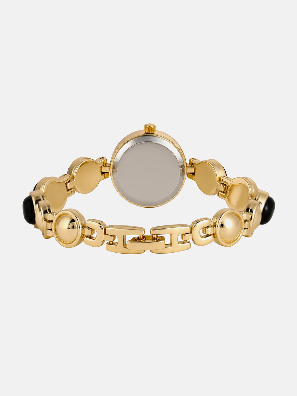 The Noir Beaded Watch - Gold