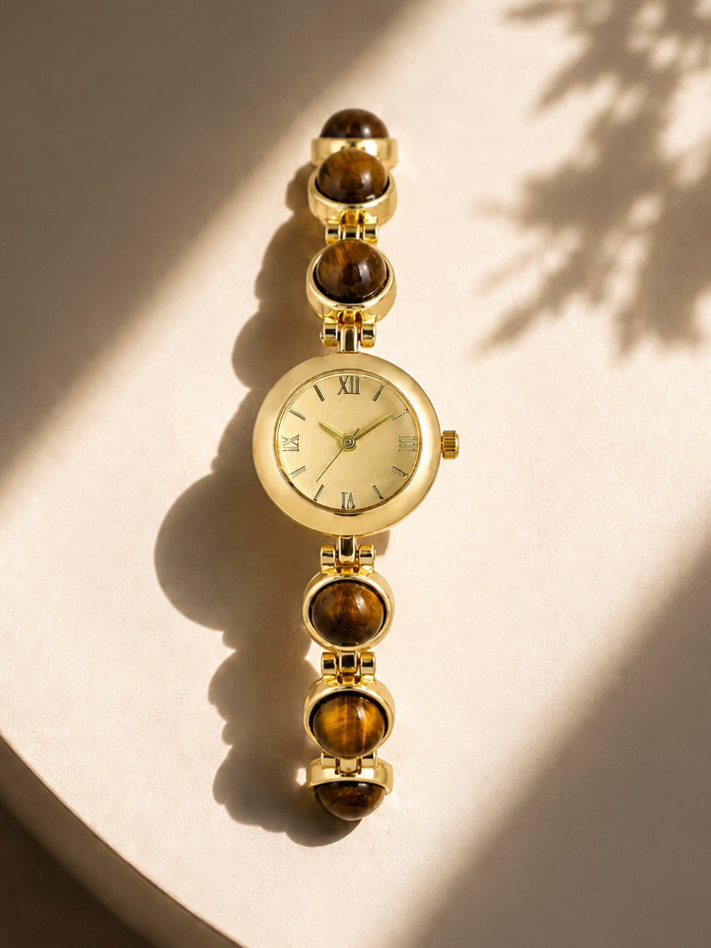 The Noir Beaded Watch - Gold