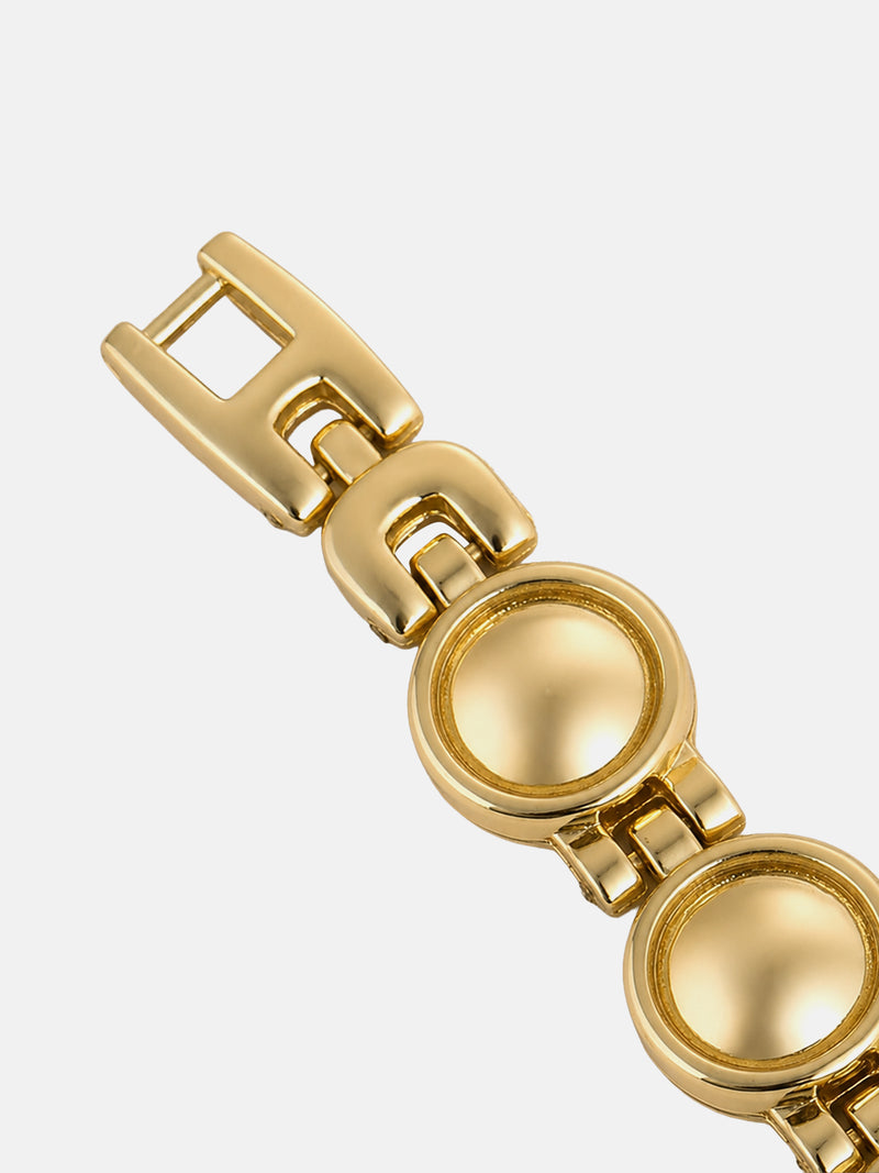 The Noir Beaded Watch - Gold