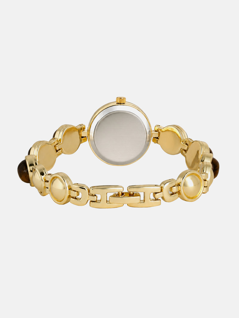 The Noir Beaded Watch - Gold