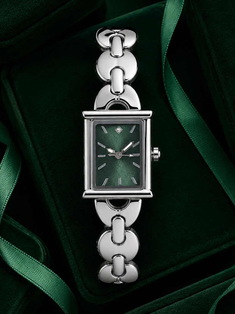 The Midnight Rectangle Watch - Silver