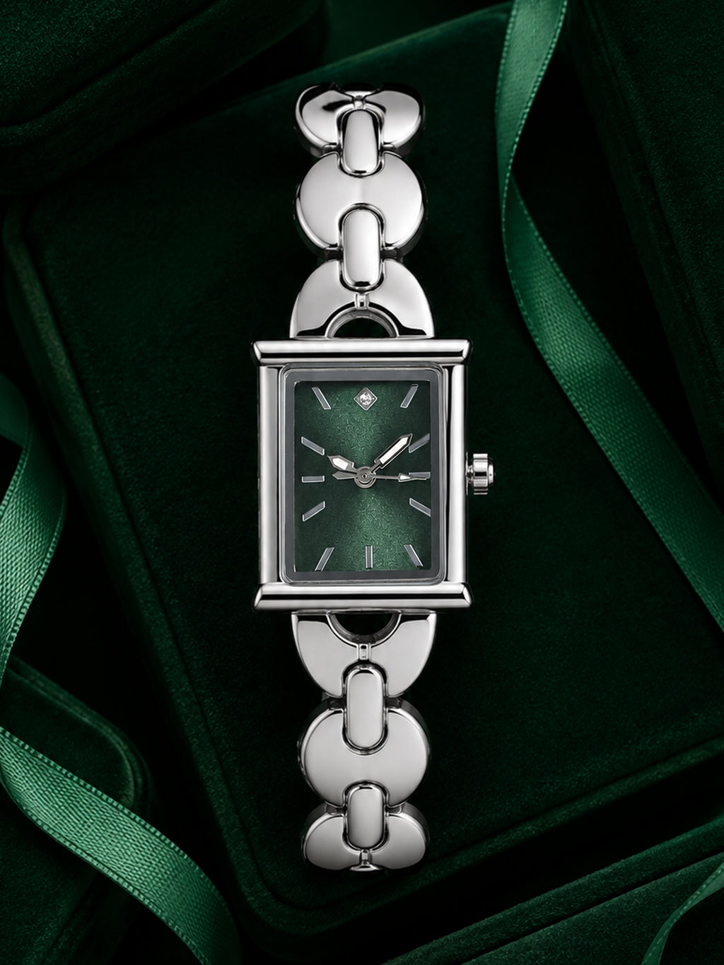 The Midnight Rectangle Watch - Silver