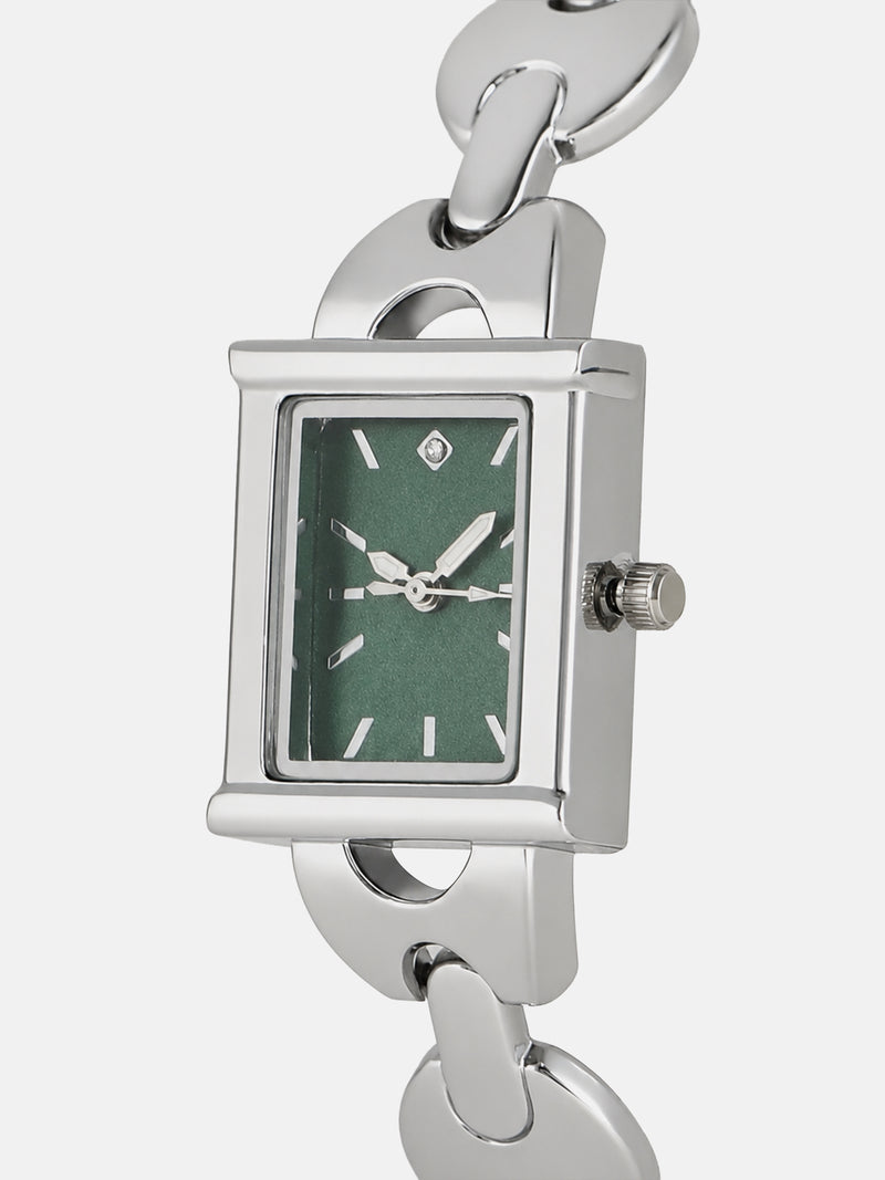 The Midnight Rectangle Watch - Silver