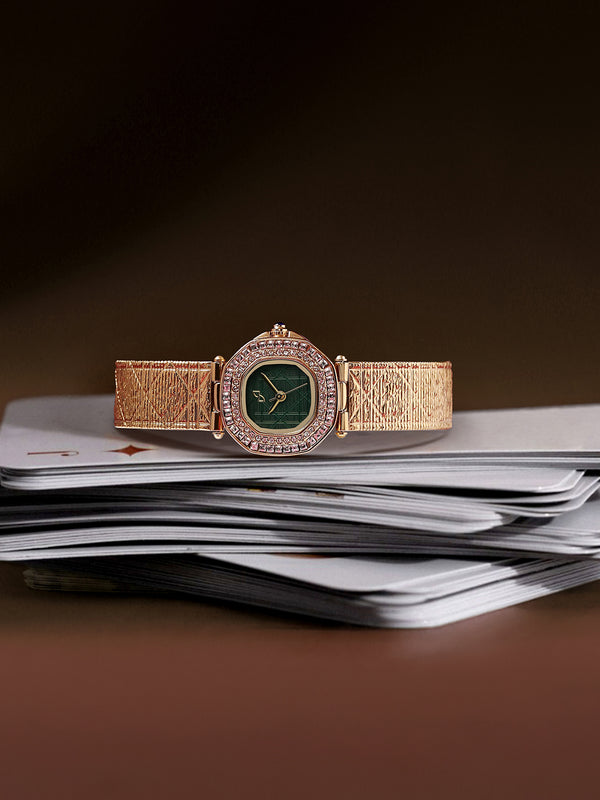 The Emerald Crystal Watch - Royal Gold