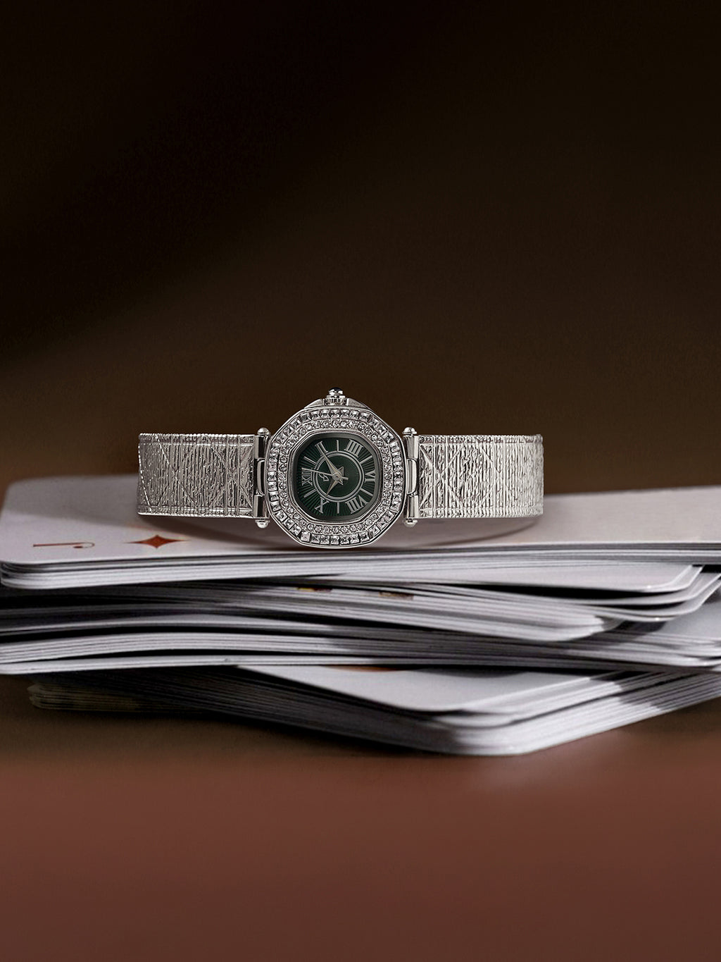 The Emerald Crystal Watch - Silver