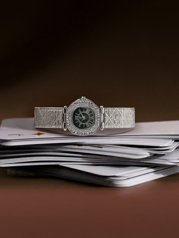 The Emerald Crystal Watch - Silver
