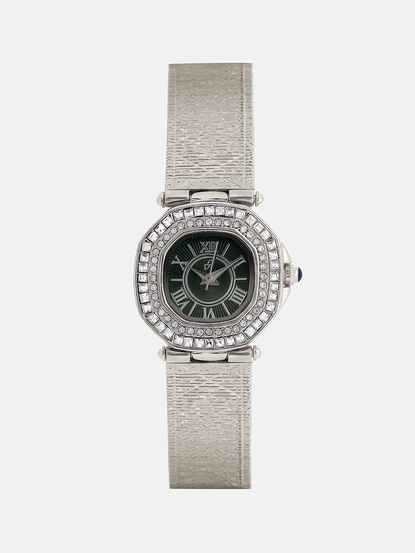 The Emerald Crystal Watch - Silver
