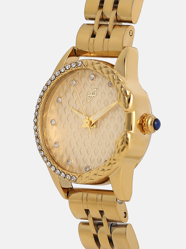 The Emerald Luxe Watch - Antique Gold