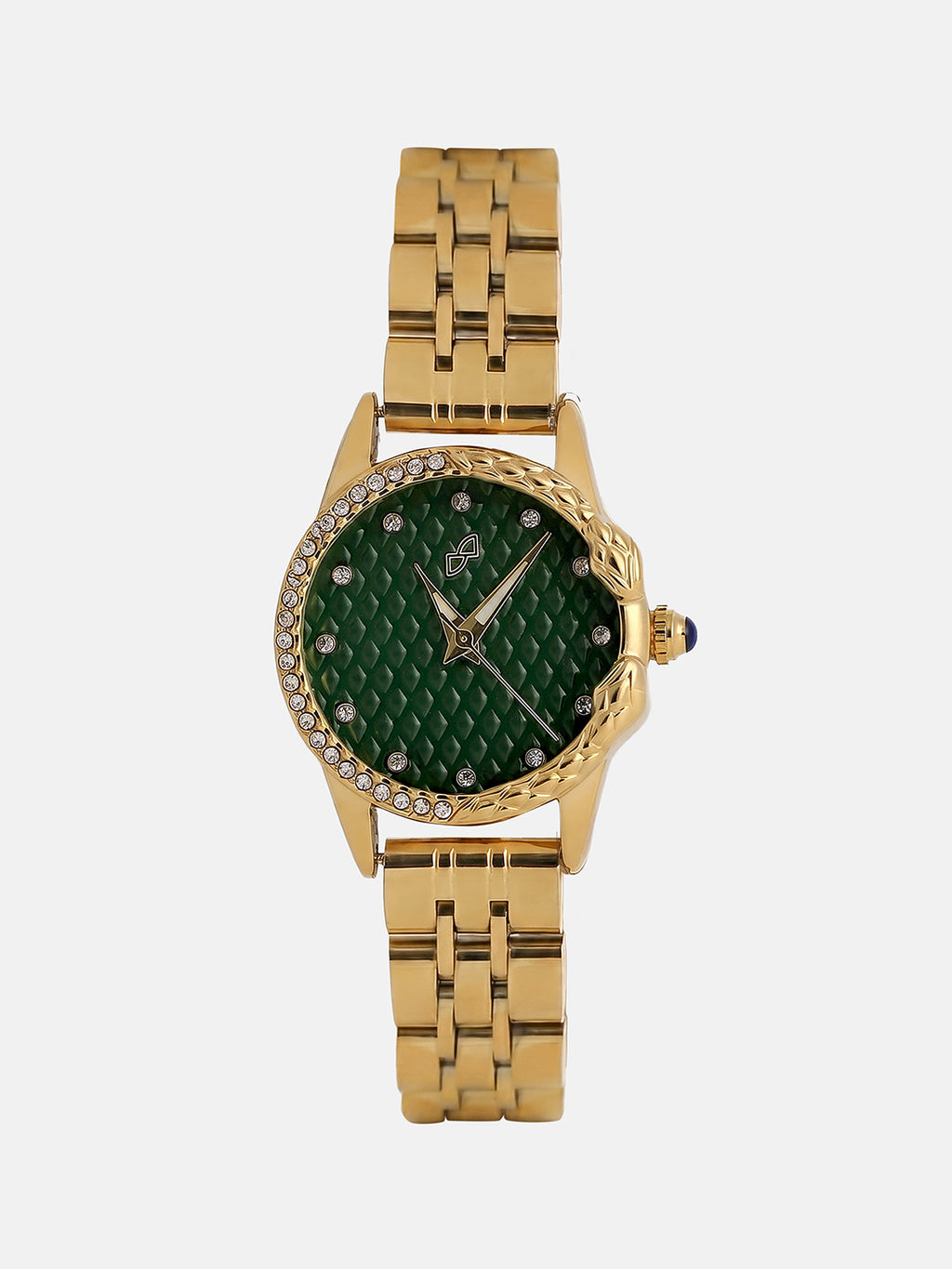 The Emerald Luxe Watch - Antique Gold