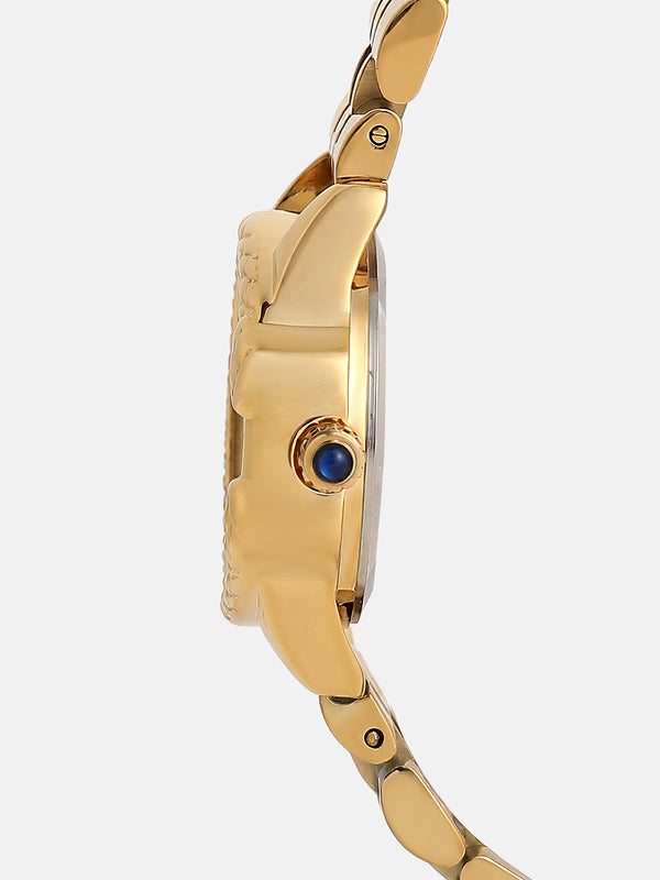 The Emerald Luxe Watch - Antique Gold