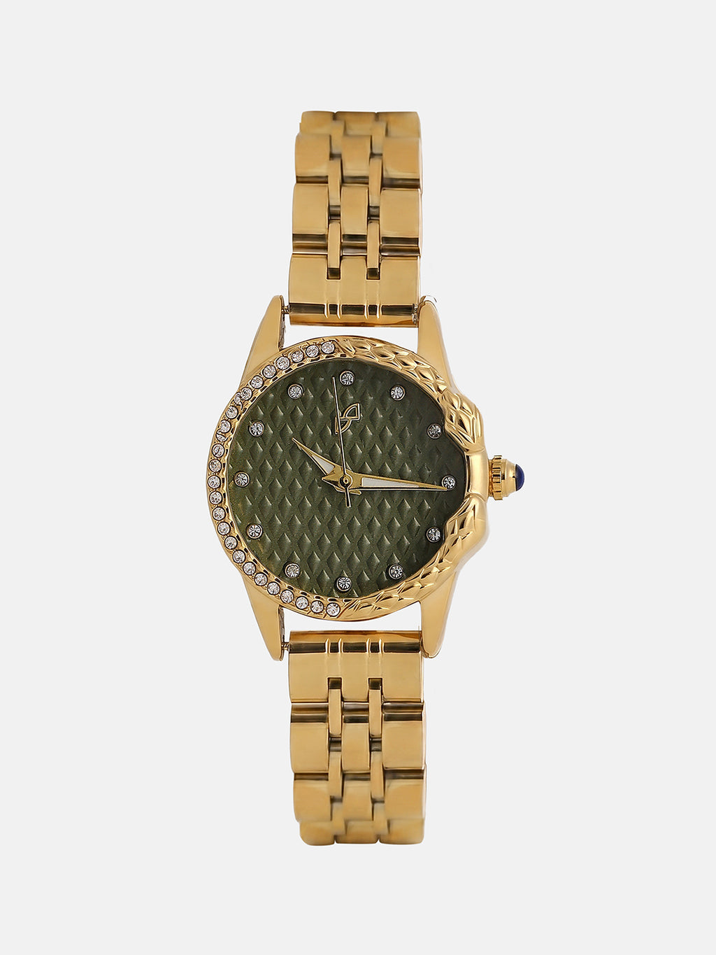 The Emerald Luxe Watch - Antique Gold