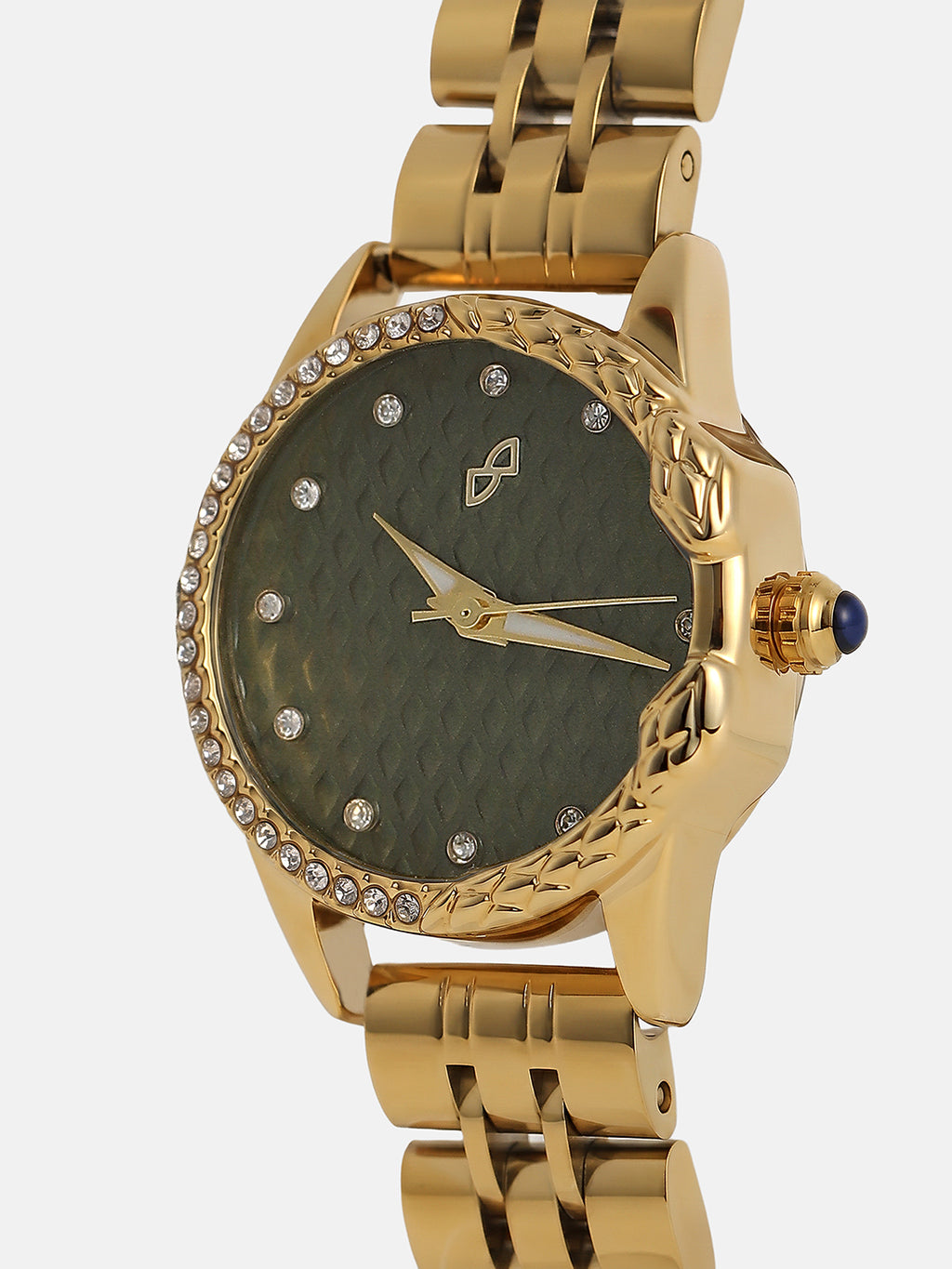 The Emerald Luxe Watch - Antique Gold