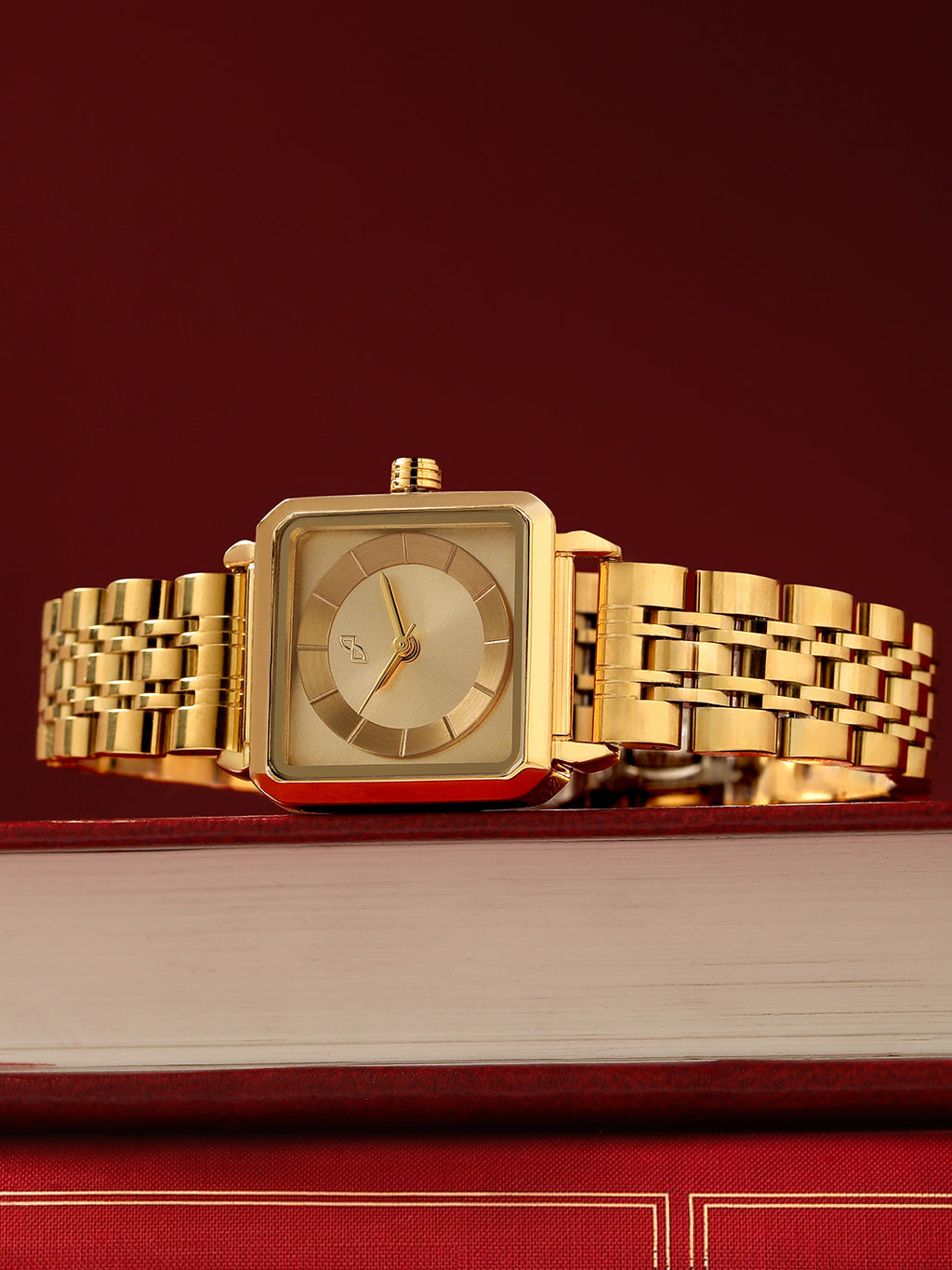 The Ruby Square Watch - Antique Gold