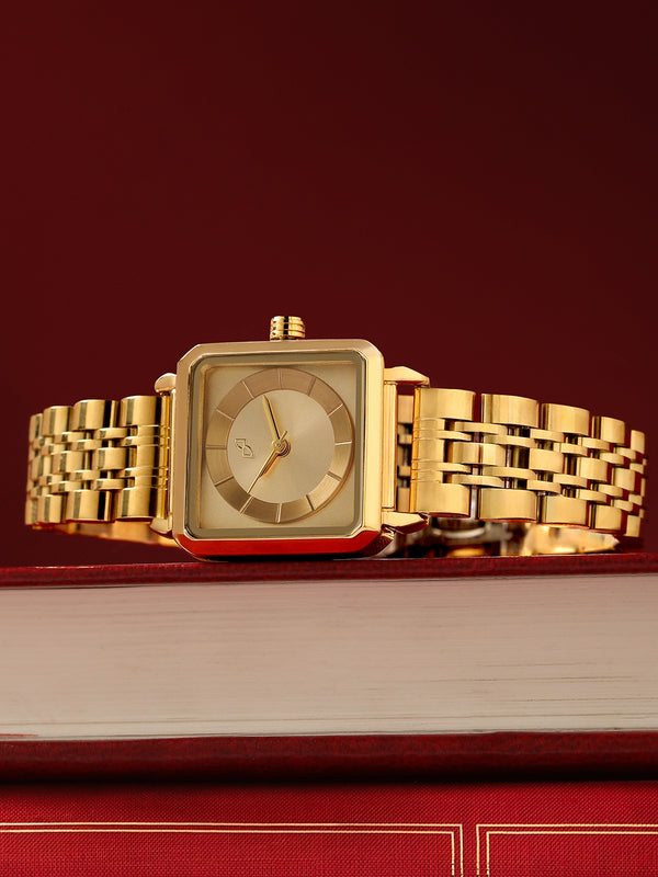 The Ruby Square Watch - Antique Gold