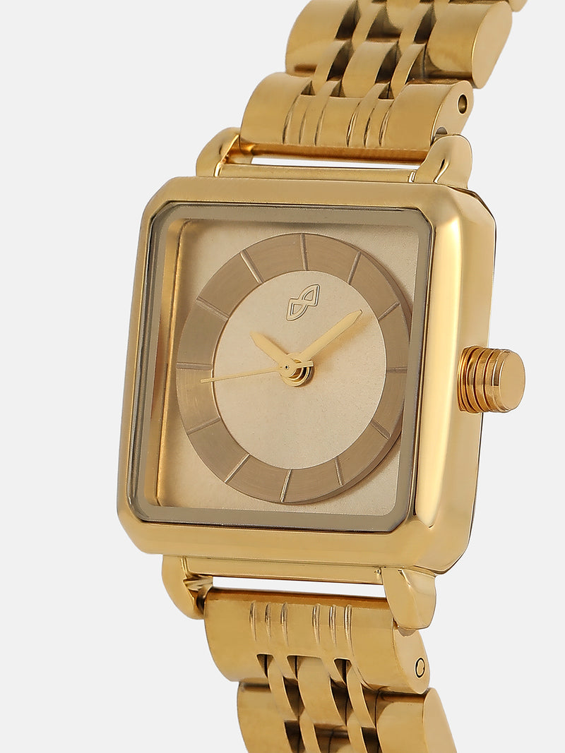 The Ruby Square Watch - Antique Gold