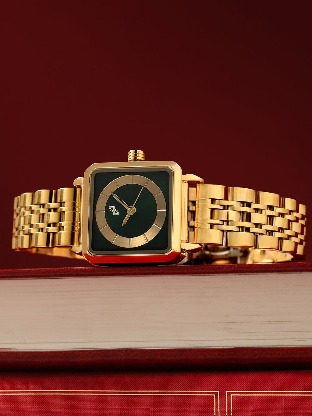 The Ruby Square Watch - Antique Gold