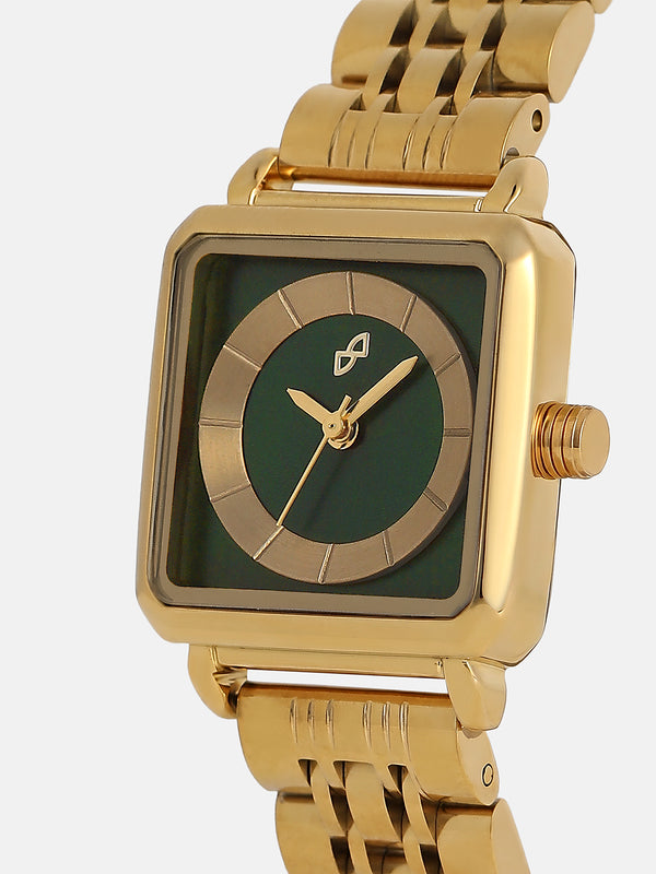 The Ruby Square Watch - Antique Gold