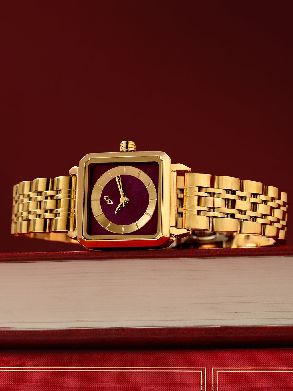 The Ruby Square Watch - Antique Gold