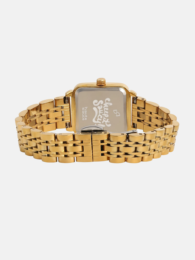 The Ruby Square Watch - Antique Gold