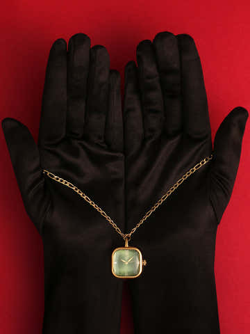 The Ruby Pendant Necklace Watch - Gold
