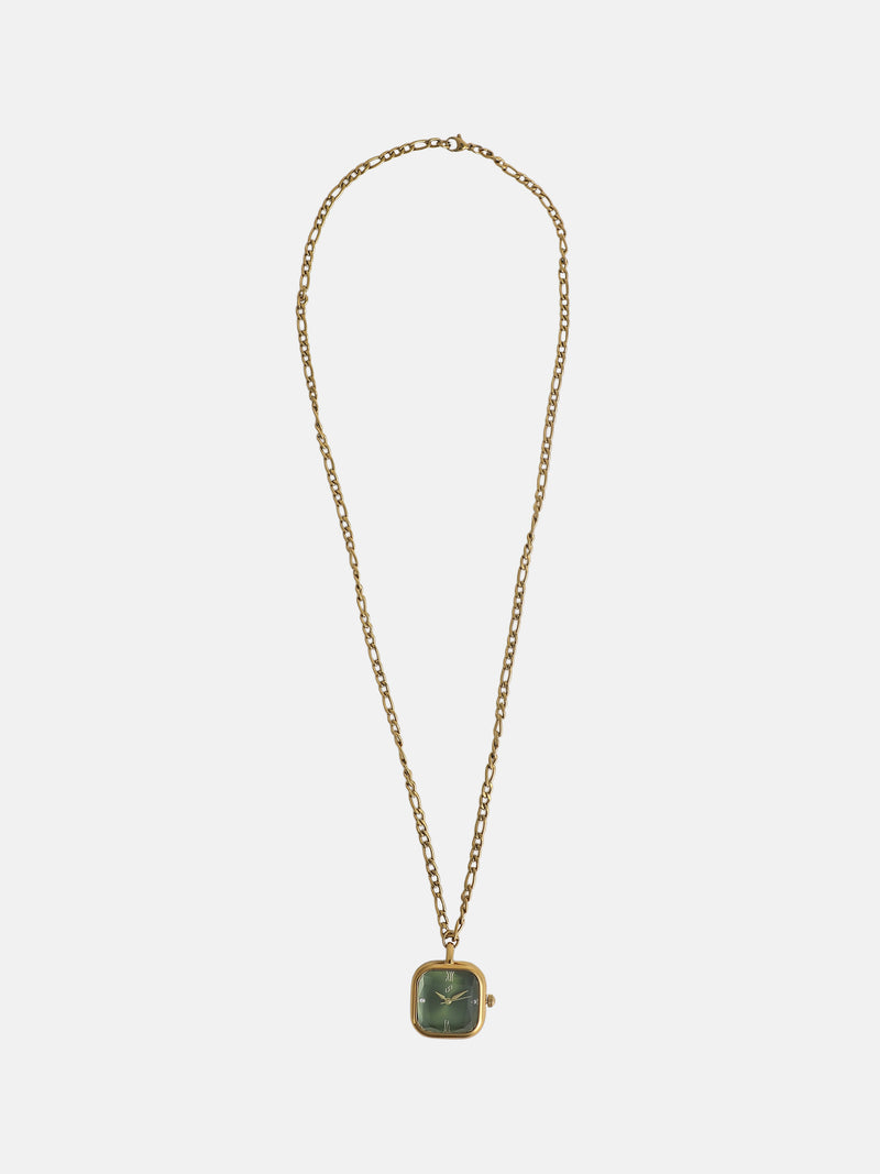 The Ruby Pendant Necklace Watch - Gold