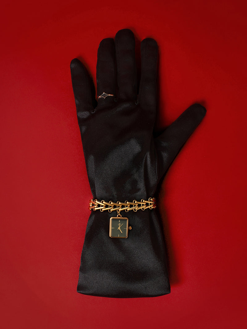 The Noir Charm Chain Watch - Gold