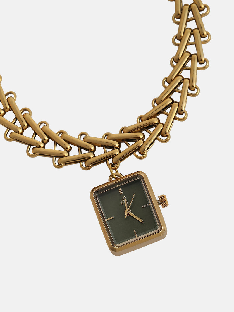 The Noir Charm Chain Watch - Gold