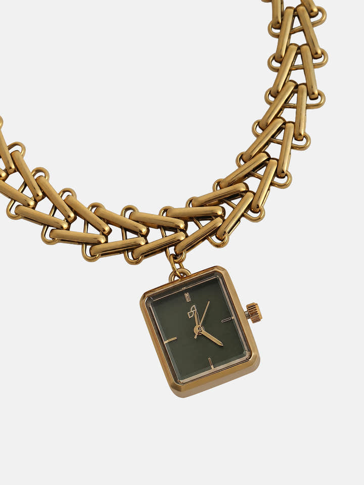 The Noir Charm Chain Watch - Gold